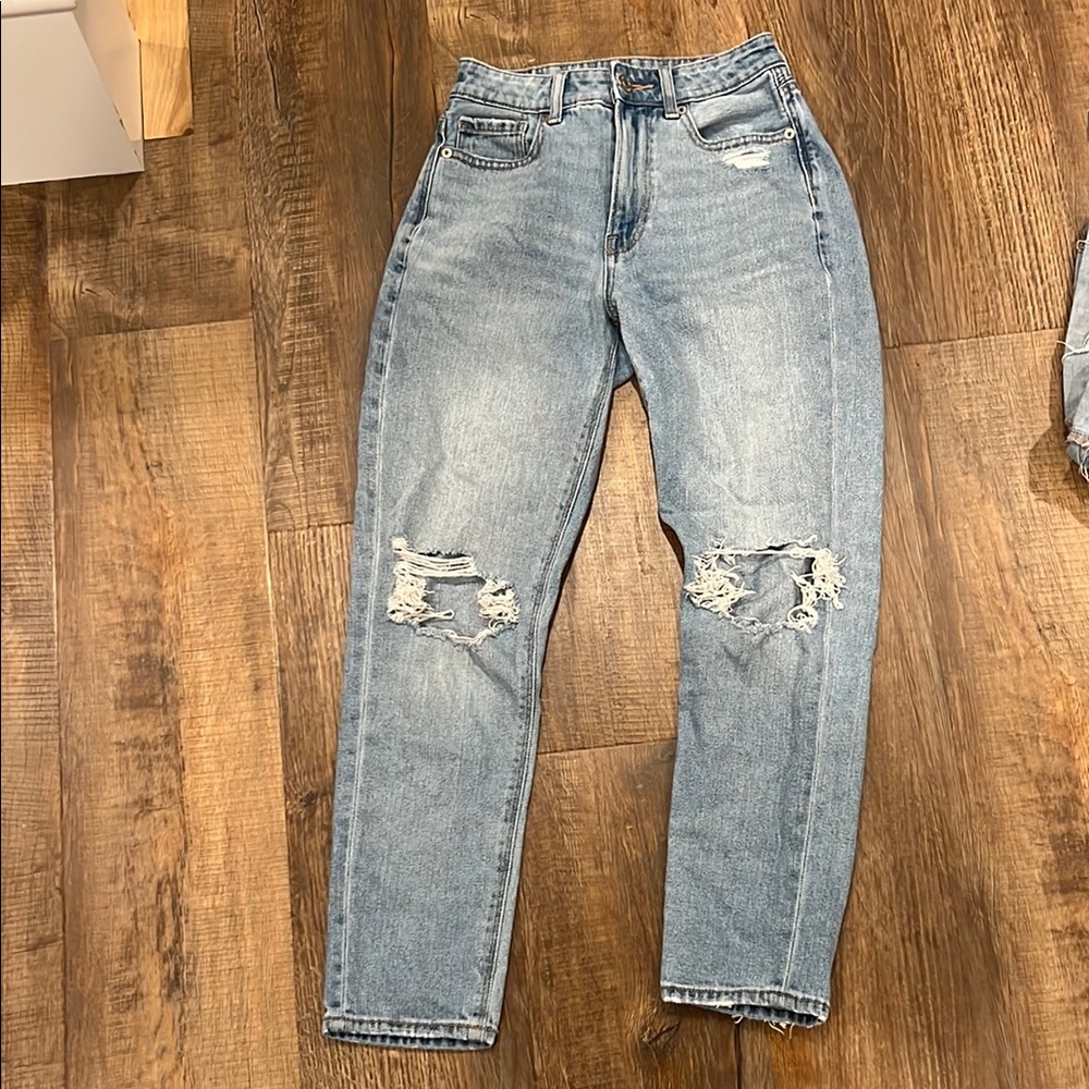 Classic Blue Distressed Women Jeans